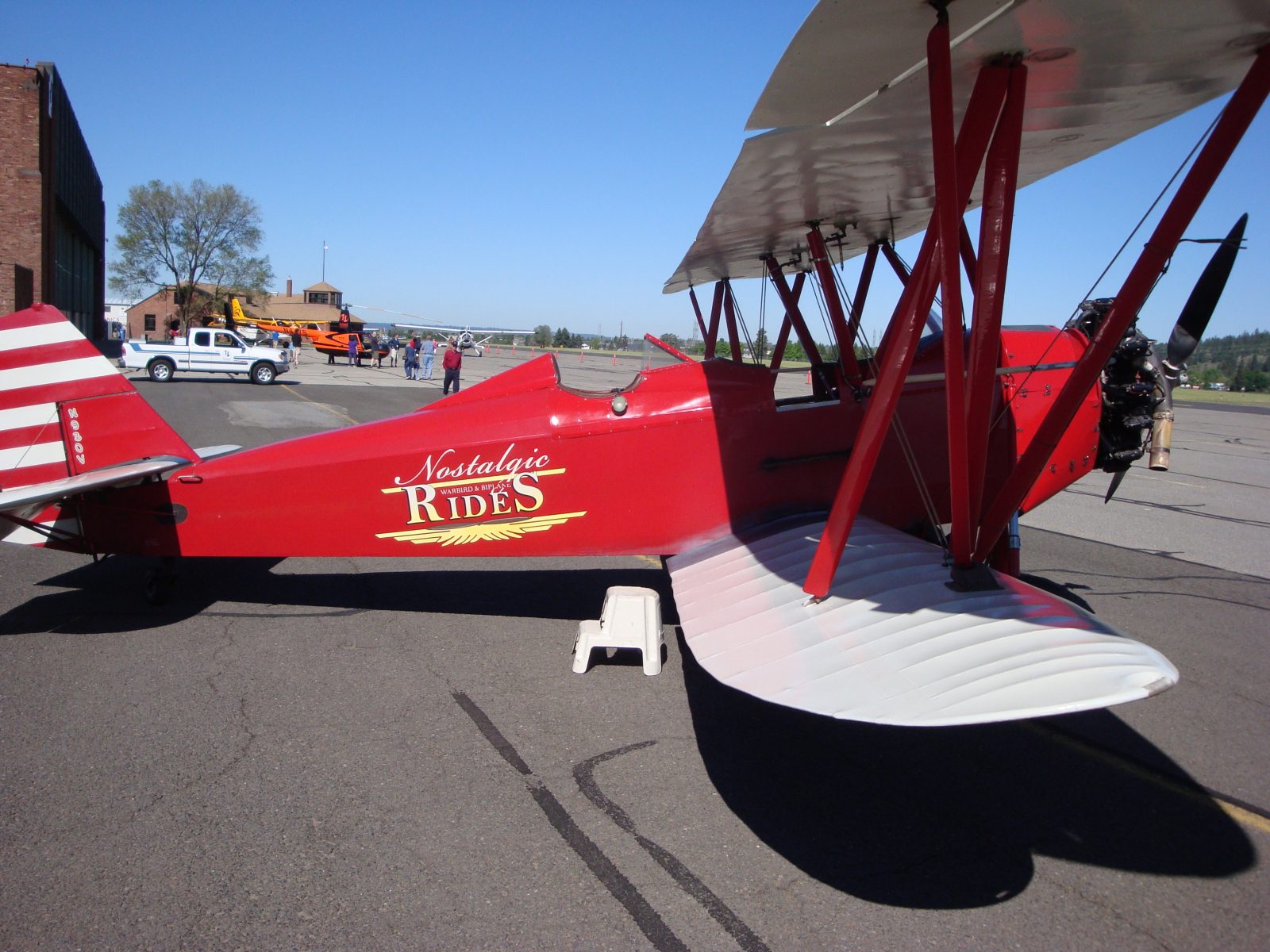 At an air show I was first in line for a ride on this antique Biplane.