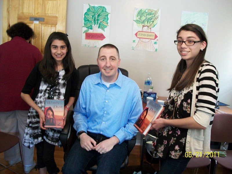 I signed copies of Words in the Dust for the girls in the empowerment group.
